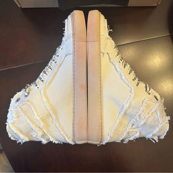 NIB Zadig & Voltaire High Flash Canvas High Tops Size 39 Flash Cream US 8 - Picture 8 of 15